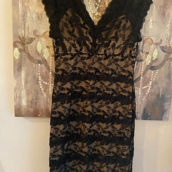 MARINA Dresses & Skirts - NWOT Marina LBD Beaded and Sequin Midi Dress
